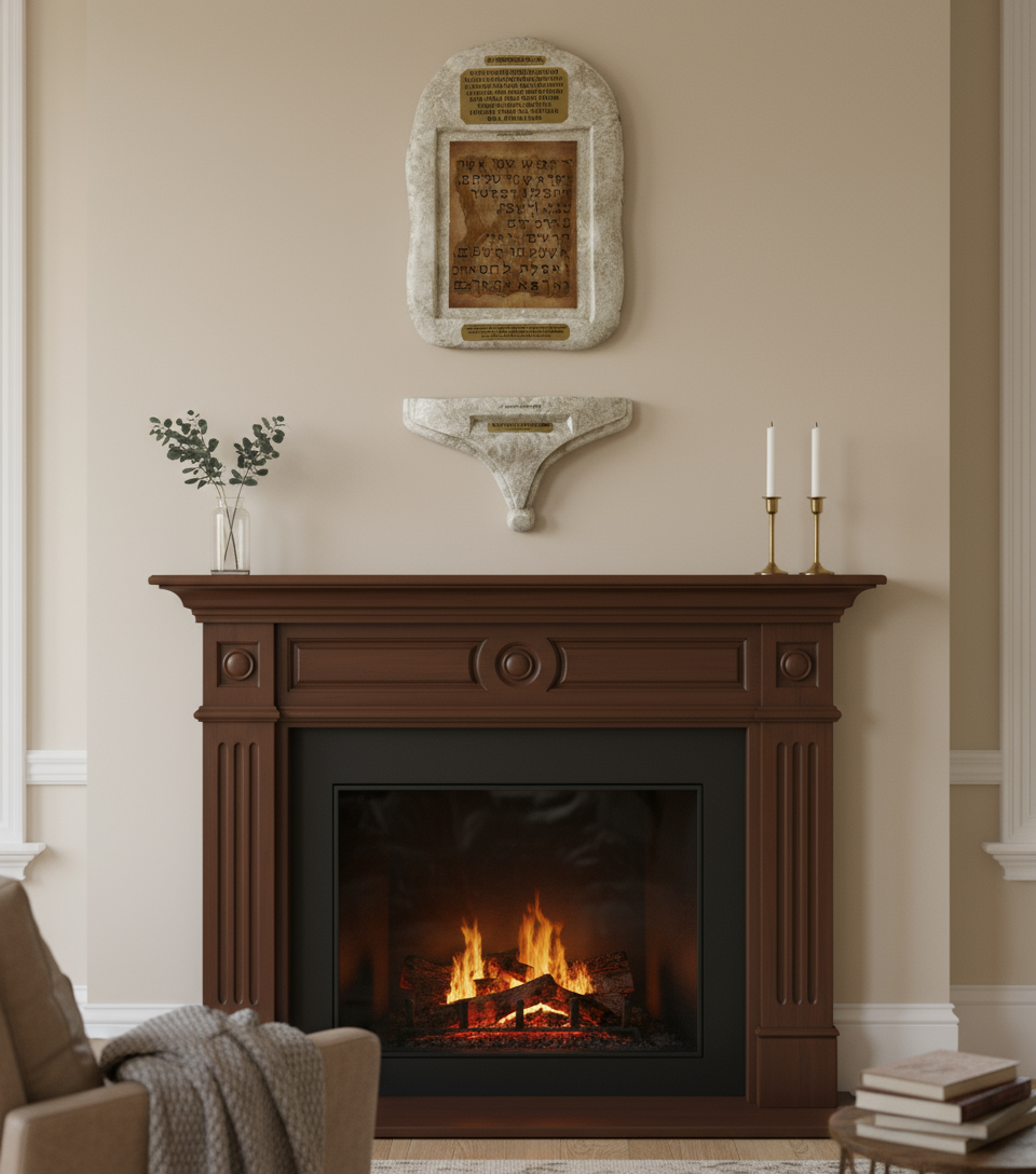 II Chronicles 7:14 Plaque above fireplace