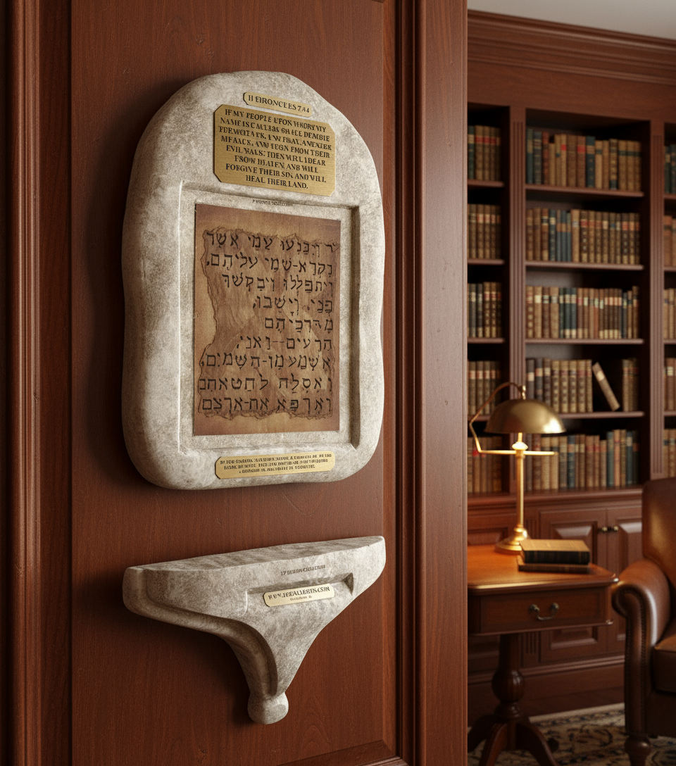 II Chronicles 7:14 Plaque in old-fashioned elegant library
